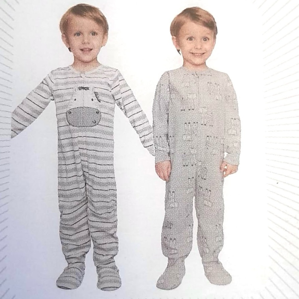 Kids Headquarters Kids 2-Pack Footed Blanket Sleeper - Zebra Print 12 M